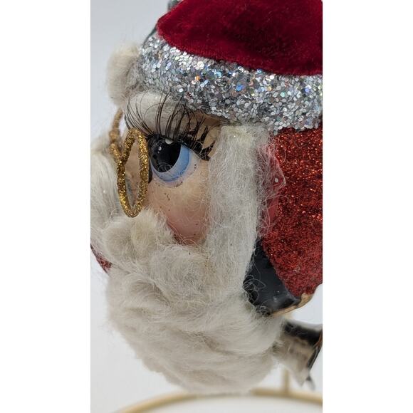 Katherine’s Collection Kissing Santa Fish Ornament Glitter Yarn Beard Retro - Picture 3 of 7